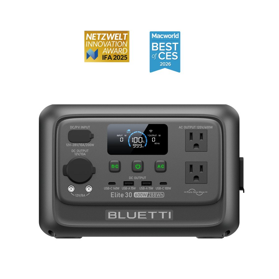 BLUETTI Elite 30 V2 Portable Power Station | 600W 288Wh — supplied and installed by Galaxy IT & Marketing
