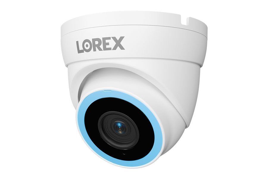 Lorex Connect V5 4K PoE Turret Cameras with Color Smart Security Lighting - White/Black — supplied and installed by Galaxy IT & Marketing